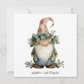 Minimalist Gnome Merry Christmas Feestdagenkaart (Voorkant)