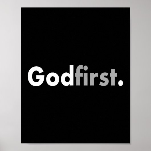 Minimalist God First Simple Christian  Poster (Voorkant)