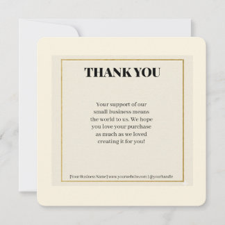 Minimalist Gold Border Luxury Business Thank You P Feestdagenkaart