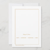Minimalist Gold Border Save the Date Card (Dos)