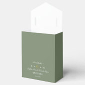 Minimalist Gold FloralSage Green Wedding Bedankdoosjes (Geopend)