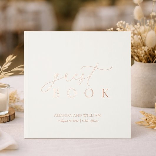 Minimalist Gold Foil Wedding Guest Book