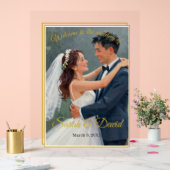 Minimalist Gold Frame Wedding Poster Acrylic Sign (Mariage)