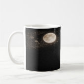 Minimalist Gold Moon & Constellation Black Mug (Gauche)