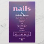 Minimalist gradient nail technician  flyer (Voorkant)