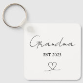 Minimalist Grandma EST Year | Custom Keychain (Voorkant)