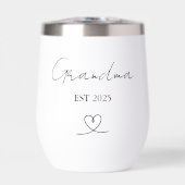 Minimalist Grandma EST Year Custom Wine Tumbler (Avant)