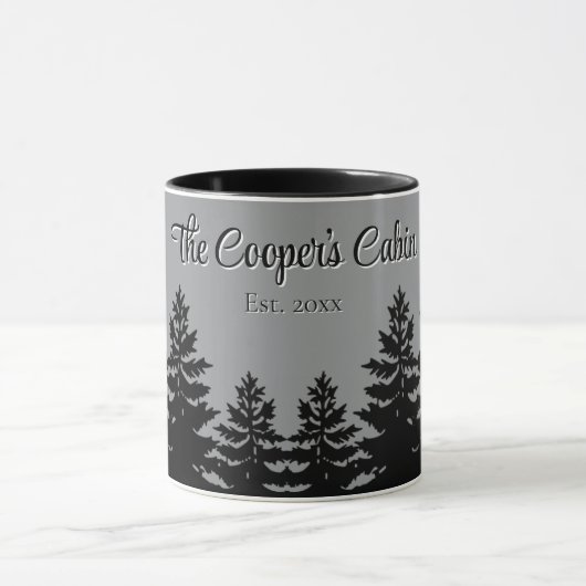 Minimalist gray black pine tree silhouette     mok (Midden)