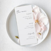 Minimalist Gray Wedding Menu