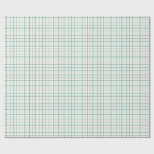 Minimalist Green & Blue Grid PatternWrapping Paper Cadeaupapier (Vlak)