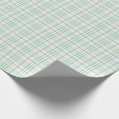 Minimalist Green & Blue Grid PatternWrapping Paper Cadeaupapier (Hoek)