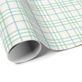 Minimalist Green & Blue Grid PatternWrapping Paper Cadeaupapier
