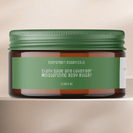 minimalist green cosmetics body butter jar label adreslabel wikkel