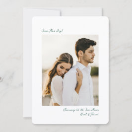 Minimalist Green Insta Photo Film Simple Wedding Save The Date