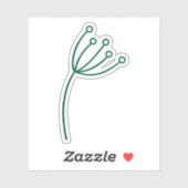 Minimalist Green Line Art Sticker (Vel)