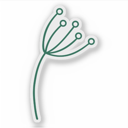 Minimalist Green Line Art Sticker (Voorkant)