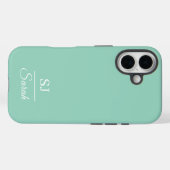 Minimalist Green with Name and Initial  Case-Mate iPhone Case (Achterkant (horizontaal))