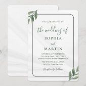 Minimalist Greenery Watercolor Eucalyptus Elegant Kaart (Voorkant / Achterkant)