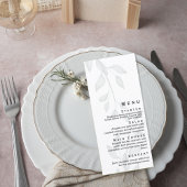 Minimalist Greenery Wedding Menu