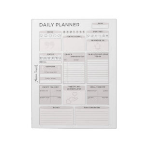 Minimalist Grey Daily Planner -  naam Notitieblok