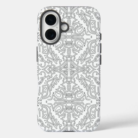 Minimalist Grey Floral Pattern Case-Mate iPhone Case (Achterkant)