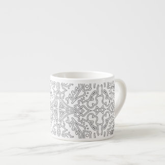 Minimalist Grey Floral Pattern Espresso Kop