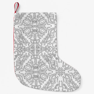 Minimalist Grey Floral Pattern Kleine Kerstsok