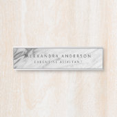 Minimalist Grijs Wit Marmer Professioneel Deurbordje (Voorkant)