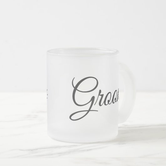 Minimalist Groom Frosted Glass Mug (Devant droit)