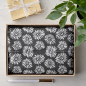 Minimalist Groovy Black and White Daisy Pattern Tissuepapier (Geschenk)