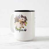 Minimalist Grunge Coffee Mug – Modern Cool Design Tweekleurige Koffiemok (Voorkant links)