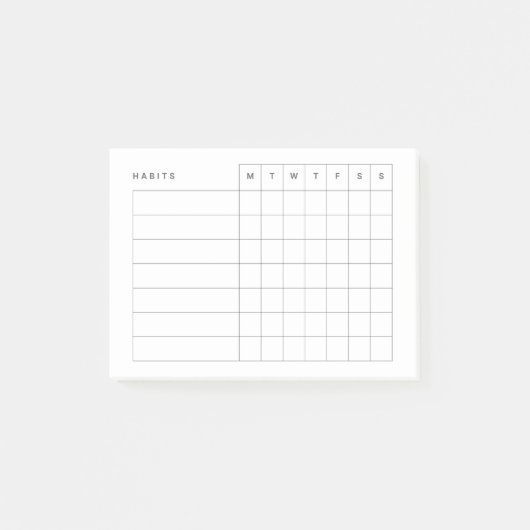 Minimalist Habits Tracker Post-it® Notes (Voorkant)