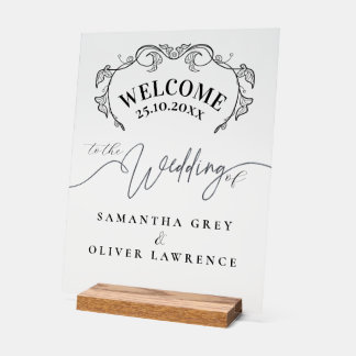 Minimalist Handwritten Elegant Welcome Sign Acryl Bord