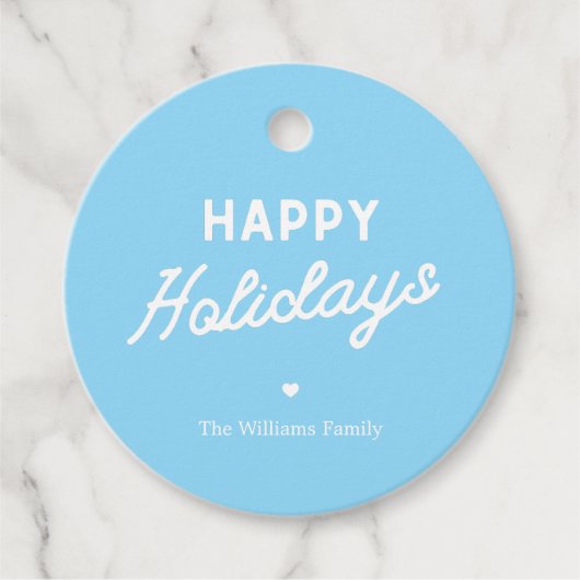 Minimalist ׳Happy Holidays׳ Custom Christmas Bedankjes Labels (Voorkant)