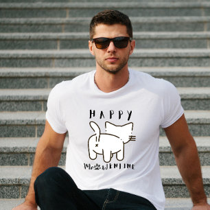 Minimalist Happy Meowentine Cat T-shirt