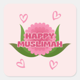 Minimalist Happy Muslimah Sticker