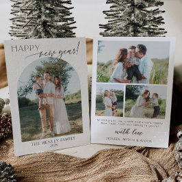 Minimalist Happy New Year Holiday Card Kaart