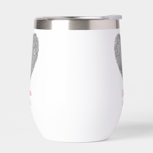 Minimalist Heart Fingerprint Personalized Name  (Gauche)