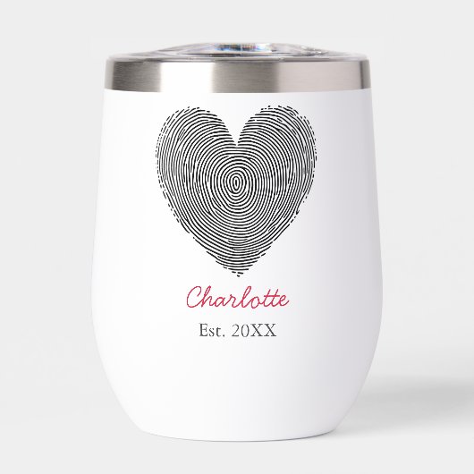 Minimalist Heart Fingerprint Personalized Name  (Avant)