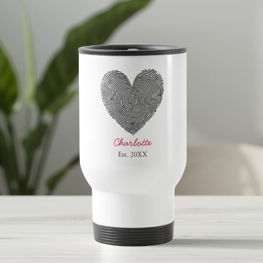 Minimalist Heart Fingerprint Personalized Name Reisbeker