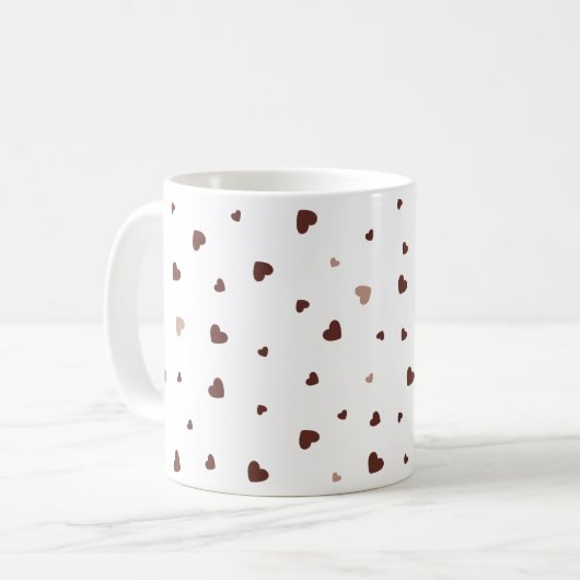 Minimalist Heart Pattern Mug – Cute Aesthetic Coff (Devant gauche)