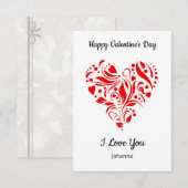 Minimalist Heart Valentine's Day Card – Custom Bedankkaart (Voorkant / Achterkant)