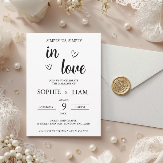 Minimalist Heart Wedding Invitation