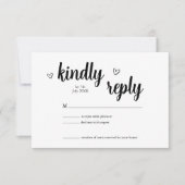 Minimalist Heart Wedding RSVP Card (Devant)