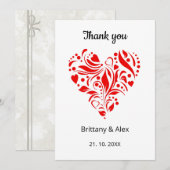 Minimalist Heart Wedding Thank You Card – Custom Bedankkaart (Voorkant / Achterkant)