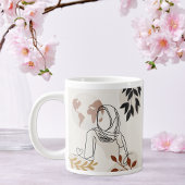 Minimalist Hijabi Line Art Mug | Terracotta & Gold