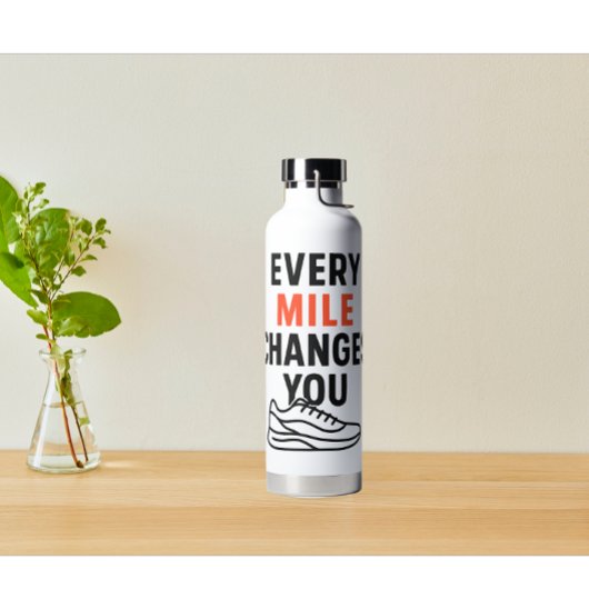 Minimalist Hiking Quotes Orange Black Text Waterfles