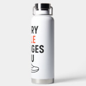 Minimalist Hiking Quotes Orange Black Text Waterfles (Achterkant)