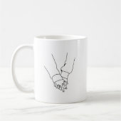 Minimalist Holding Hands Line Art Coffee Mug - Rom (Gauche)