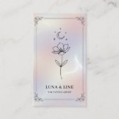 Minimalist Holographic Floral QR Code Visitekaartje (Voorkant)